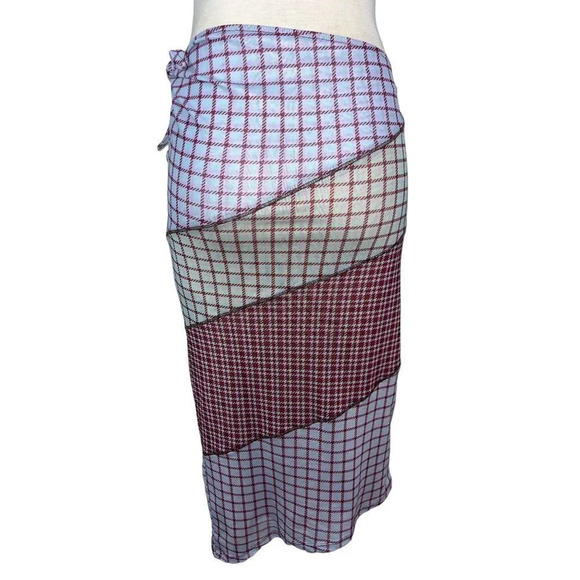 MIAOU Sienna Skirt in Bristol Plaid Small New Womens Sheer Midi Mesh - Picture 7 of 16